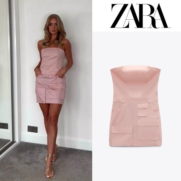 Zara Dresses & Skirts - New Zara Blush Strapless Dress